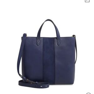 Madewell Item The Small Transport leather Crossbody tote in dark midnight